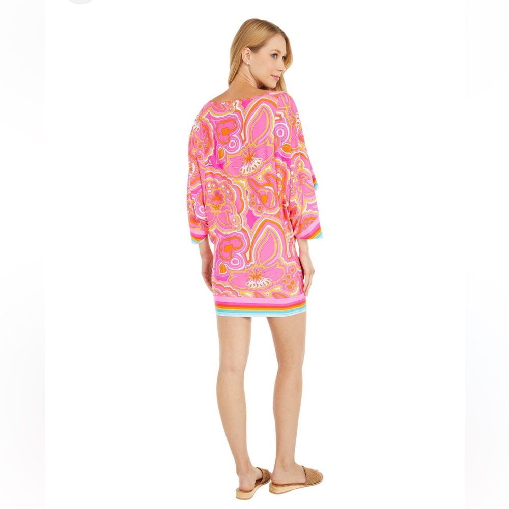 Trina Turk Pink Multi Floral Print Mini Dress - Picture 2 of 2